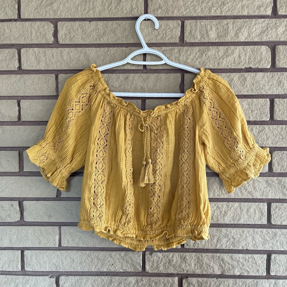 Cropped off the shoulder top